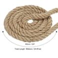 thumbnail image 2 of Unique Bargains 3/4 Inch 29.6 Feet Jute Rope Natural Manila Rope 4 Strand Twisted Thick Heavy Twine Rope, 2 of 5