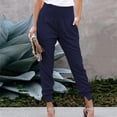 thumbnail image 3 of Pantalons pour Femmes Taille Haute Mode Décontractée Pantalons Taille Haute Fendue Poche Couleur Unie Longueur Pantalons Raccourcis Femmes Pantalons Décontractés, 3 of 9