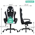 thumbnail image 3 of Video Gaming Chair, PU Leather Racing Chair, Ergonomic Office Chairs High Back Gamer Chair Computer Desk Chairs Lumbar Support with Arms Swivel Chair  for Adults(White), 3 of 8