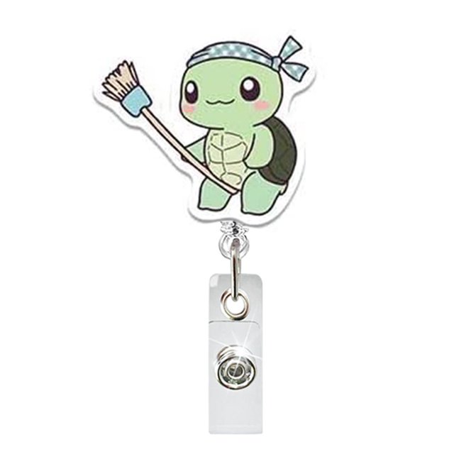 Mignon Rouleau de Badge Rétractable en Acrylique Tortue Support de Badge Rotatif pour Docteur Infirmière Enseignant Étudiant