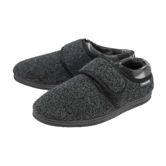 Refurbished Dunlop Velcro Slippers for Men, Dunlop, Memory Foam, Charcoal, 9