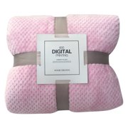 Rbaofujie Flannel Fleece Blanket, Pink/17x25inch Soft Jacquard Weave Leaves Pattern Velvet Plush Blanket for Bed, Cozy, Warm, Lightweight and Decorative Cobalt Blanket