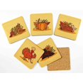 thumbnail image 2 of Inkdotpot Ensemble de 6 sous-Verres à Boisson Faciles à Nettoyer Base en Liège Carrée de 4 Pouces, Réutilisable, Automne, 2 of 8