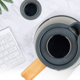thumbnail image 3 of QUETO Electric Kettle 1.7 L Soft Touch Gray, Wood Handle Kettle, Blue, 3 of 5
