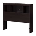 thumbnail image 2 of South Shore Spark Twin Bookcase Headboard with Storage, in Chocolate, 2 of 11
