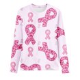 thumbnail image 4 of TIMIFIS Chandails de Sensibilisation au Cancer du Sein pour Femmes Ruban Chandail à Manches Longues Blouse Imprimée Col Rond Chandail à Manches Longues Décontracté Automne/hiver pour Femmes, 4 of 4