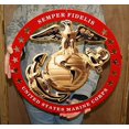 thumbnail image 1 of Photosteel USMC Rond Grand Emblème de Mur en Métal Signe Semper Fi 19" x 19", 1 of 3