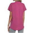 thumbnail image 4 of Timegard Womens Cotton Linen Tops Short Sleeve V-Neck Solid Color Lightweight Casual Loose Top Basic Tee, 4 of 5