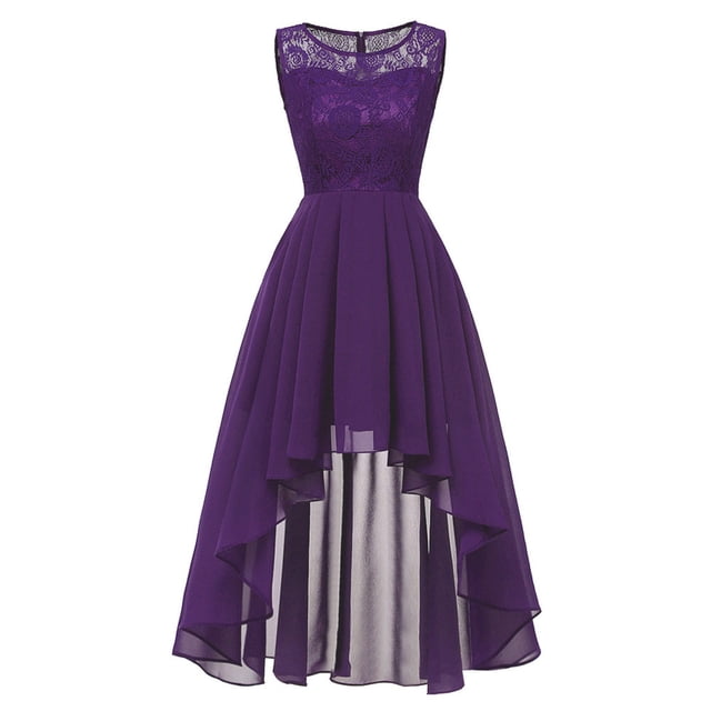 Fridja Robe de Demoiselle d'Honneur en Dentelle Florale Sans Manches Formelle de Mariage Maxi Robe