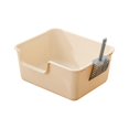 thumbnail image 3 of Cat Litter Box Kitty Litter Pan Cat Sandbox Durable Open Top Pet Litter Tray Light Coffee, 3 of 7