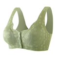 thumbnail image 1 of HBFAGFB Padded Bras for Women Front Button Built-In Bra Breathable Comfortable Underwear Green Size L, 1 of 7