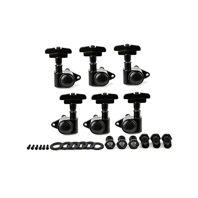 Maytalsory 6pcs Guitare Syntoniseur Chevilles Ensemble Pièces de Rechange Modifié Pièces Professionnelles Tête de la Machine Syntonisation Cheville Accessoire Instrument Noir