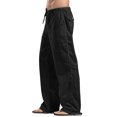 thumbnail image 2 of Faithtur Women´s Drawstring Pants, Summer Elastic Waist Solid Color Loose Lounge Pants with Pockets, 2 of 6
