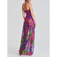 thumbnail image 4 of Faithtur Robe Tube pour Femmes Slim Sans Bretelles Dos Nu Patchwork en Maille Imprimé Léopard Tropical Fente Haute Longue Robe pour Fête Club Nuit, 4 of 7