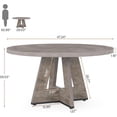 thumbnail image 2 of Tribesigns 47-Inch Round Wooden Conference Table for 4-6 People, Modern Meeting Room Table with Thick Tabletop, Wood Base, and Adjustable Foot Pads, Brown, 2 of 6