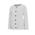 thumbnail image 4 of Trendy Fuzzy Sweaters for Women Button Down Open Front Cardigan Loose Outerwear Cardigan with Pockets, 4 of 5