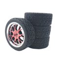 thumbnail image 3 of TISHITA 4 Pcs 1/10 1/14 1/18 1/16 Roues RC Pneus pour Wltoys 144001 HSP Camions Rouge, 3 of 7