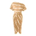 thumbnail image 3 of Ladies Sexy Slant Collar Off Shoulder Waist Striped Irregular Slit Dress, 3 of 5