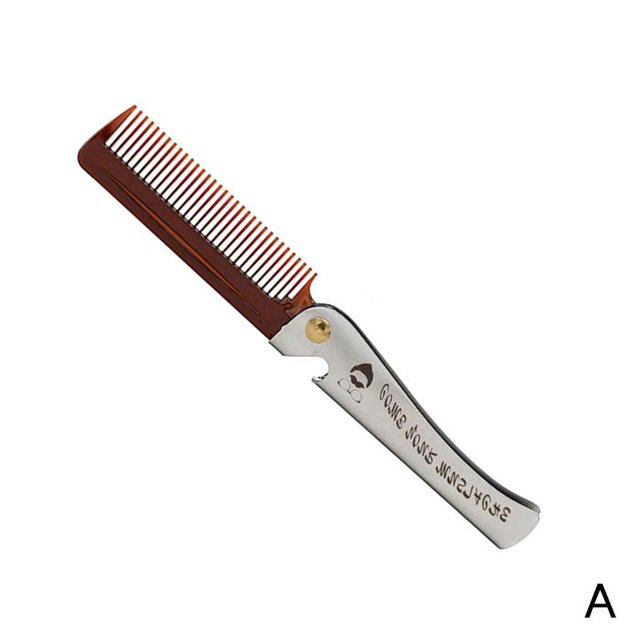 Steel Beard and Mustache Comb Folding Fine Comb Pocket X4K1