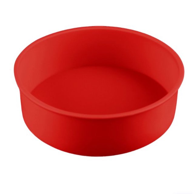 kurtrusly Wedding Birthday Party Cake Restaurant Reusable Washable Mousse Round Mould Kitchen Gadget Accessories Red 8 Inch 1Set