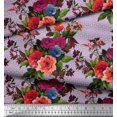 thumbnail image 3 of Soimoi Rayon Fabric Geometric,Leaves & Peony Floral Printed Fabric 1 Yard 42 Inch Wide, 3 of 3