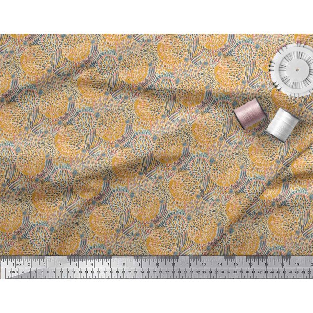 Soimoi Poly Georgette Fabric Brush Stroke Abstract Print Fabric by The Yard 42 Inch Wide