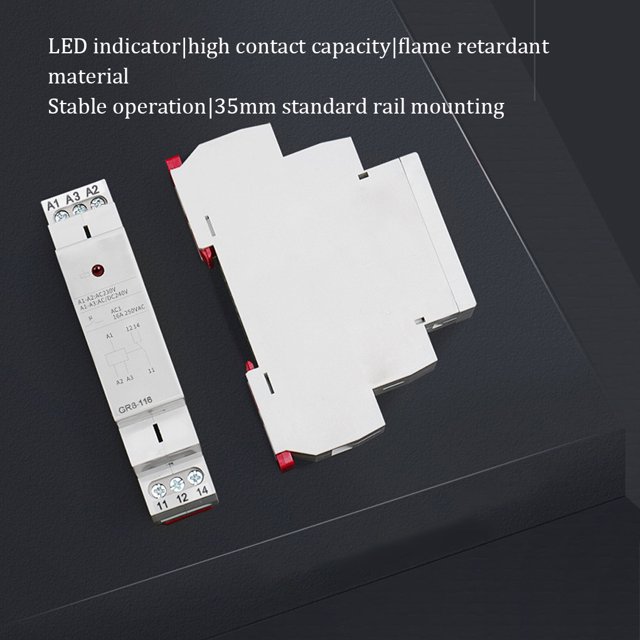 VONKY ABS Intermediate Relay 35mm Indicator Light Antiflaming Portable Detachable Professional Replacement Office Relays AC230V 1Set