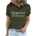 thumbnail image 2 of LSLJS Women's Funny Printed Pattern Casual Fashion Soild Color Short Sleeve Tops Blouse, 2 of 6