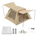 thumbnail image 1 of Automatic Quick-Setup Beach Tent for Outdoor Camping - Large Size, Sand Gold Color, Waterproof and UV-Resistant, Includes Ground Nails and Wind Ropes, No Logo or Ground Mat, 1 of 7