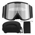 thumbnail image 3 of Skiing Protection Goggles, Ski Goggles Oversized OTG Design Double Layer Lenses Anti Fog  For Snowboarding Black Frame Grey Lens,Black Frame Silver Lens,Black Frame Red Lens,Red, 3 of 8