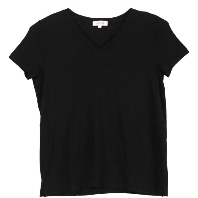 Goldie T-shirt Transparent Noir à Manches Courtes pour Femme - TP