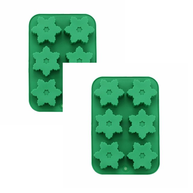Oleegame 2PC Cookie Mold Christmas Tree Santa Snowman Silicone Silicone Baking Set For Christmas New Year Candy Cake Christmas Silicone Snow Christmas Cookie Candy