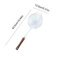 thumbnail image 3 of Stainless Steel Slotted Spoon, Essential Kitchen Tool with Wooden-Like Handle & Hook for Frying Food, Durable Colander for Straining Soups, Noodles & Vegetables, 3 of 6