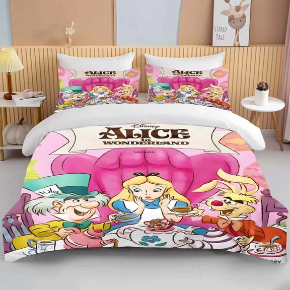 Housse de Couette anime Dessin Animé Enfants Alice Taille Très Grand Impression 3D Literie Housse de Couette Taie d'Oreiller Cadeau Décoration de Chambre Draps