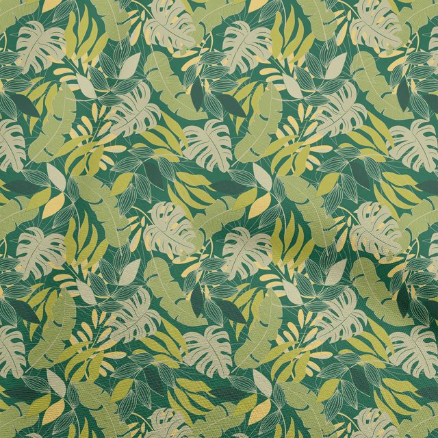 oneOone Rayon Green Fabric Tropical Dress Material Fabric Print Fabric By The Yard 56 Inch Wide