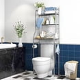 thumbnail image 1 of Étagère de Rangement 2/3 Niveaux au-Dessus de la Toilette, Étagères de Salle de Bain en Métal, Économiseur d'Espace Autoportant au-Dessus de la Toilette avec Crochets et Porte-Papier pour Salle de Bain, 1 of 8
