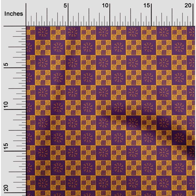 oneOone Georgette Viscose Fabric Geometric & Floral Block Printed Craft Fabric BTY 42 Inch Wide