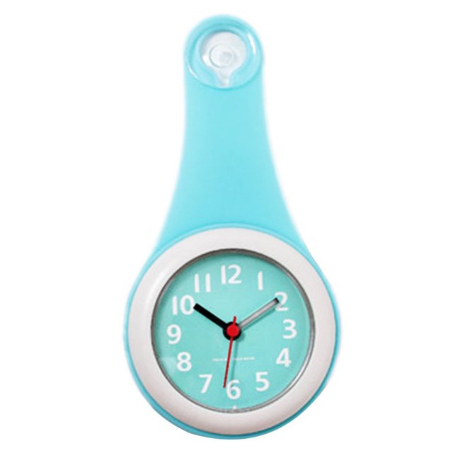 PVC Bathroom Wall Clock Portable Waterproof Wall-mounted Moistureproof Battery Powered Household Kitchen Analog Clocks Watch Grey