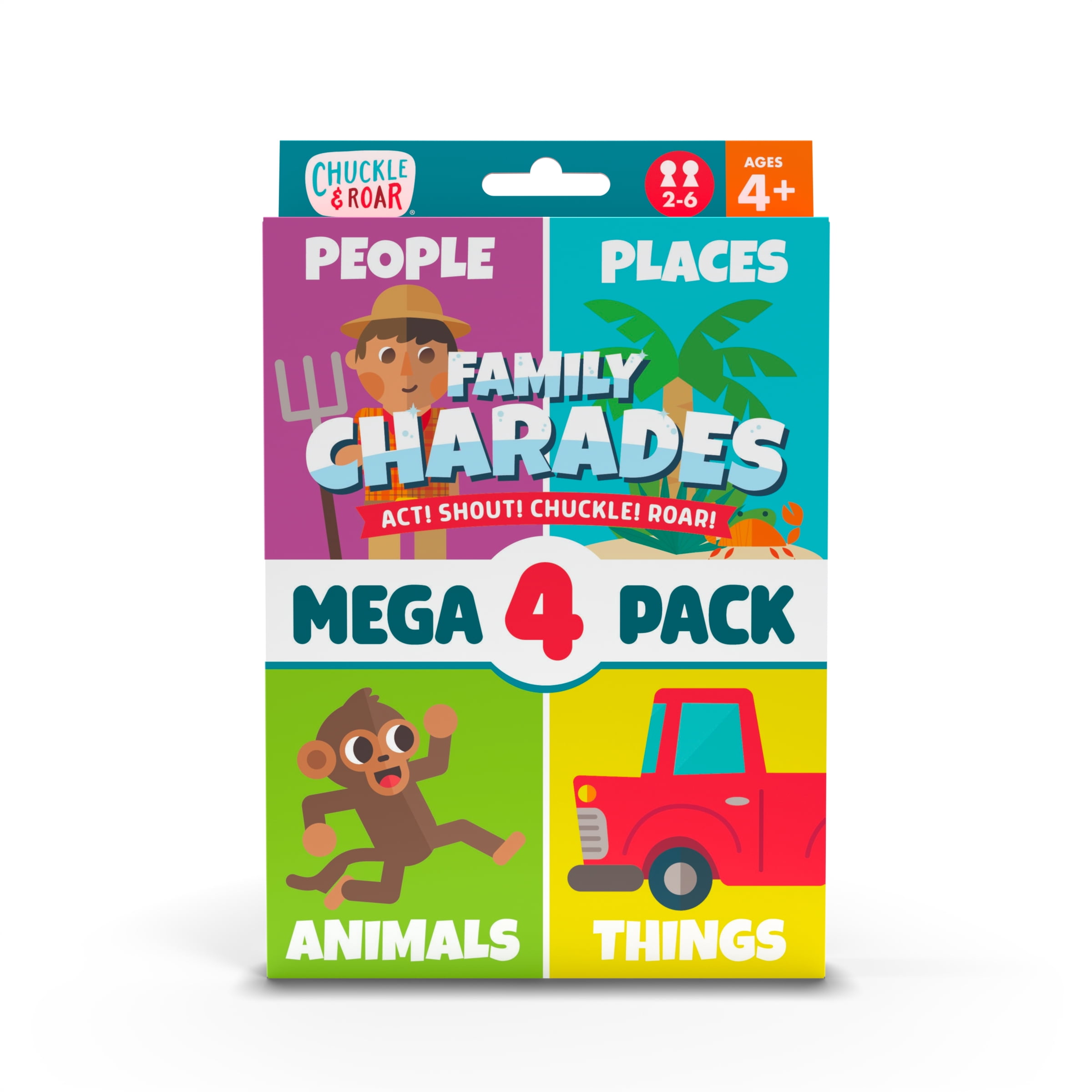 Chuckle & Roar Charades Card Game 4-Pack Tray for Children Ages 3+ by Buffalo Games
