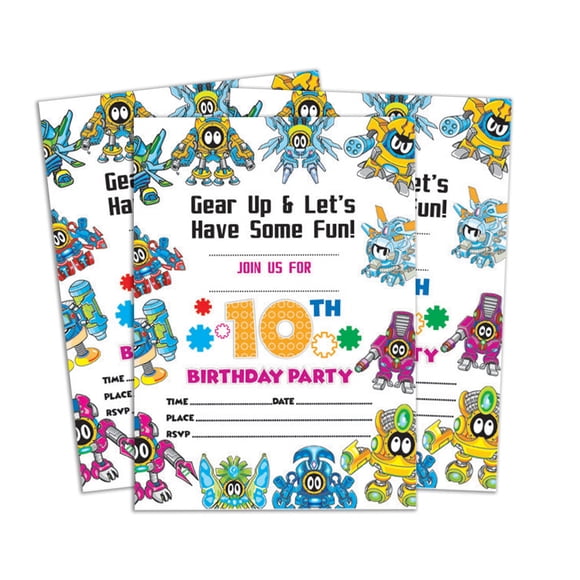 Darling Souvenir Multicolor Birthday Invitation Card 28 Pcs Fill or Write In Blank Invites Printable Party Supplies 5 x 7 Inches