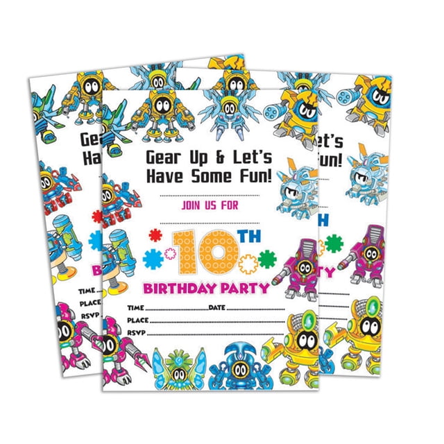 Darling Souvenir Multicolor Birthday Invitation Card 28 Pcs Fill or Write In Blank Invites Printable Party Supplies 5 x 7 Inches