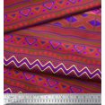 thumbnail image 3 of Soimoi Moss Georgette Fabric Aztec Geometric Printed Craft Fabric by The Yard 42 Inch Wide, 3 of 3