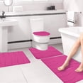 thumbnail image 4 of Cagogo under $5 4-Piece Wave Bath Mat, Foam Bath Mat 4 Set Complete,Bathroom Rugs Toilet Mats Collection,Soft Comfortable Water Absorption Mats,Non-Slip Thick Machine Washable Dark, 4 of 7