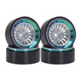 thumbnail image 4 of Bunblic 4 Pieces Aluminium Rims RC Wheel Rim Hub Metal 1.3'' RC Tire Wheel for 1:18 1:24 RC SCX24 Truck Hobby Vehicle DIY Modified Multicolor, 4 of 8