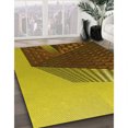 thumbnail image 3 of Ahgly Company Tapis d'Intérieur Lavable en Machine Carré Transitionnel Brun Bronze Foncé, 7 Pieds Carré, 3 of 7