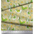 thumbnail image 3 of Soimoi Moss Georgette Fabric Floral & Bird Cartoon Decor Fabric Printed Yard 42 Inch Wide, 3 of 3