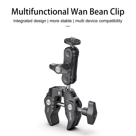 Aofa R094 Super Clamp Multifunctional Adjustable 360 Degrees Rotation Non-slip Stable 1/4 3/8 Screw Hole with Double Ball Head Mount Camera Monitor LED Light Mic Camera Super Clamp for Outdoor Sports