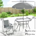 thumbnail image 3 of Outsunny 8 Piece Patio Table and Chairs Set with Umbrella for Garden, Grey, 3 of 10