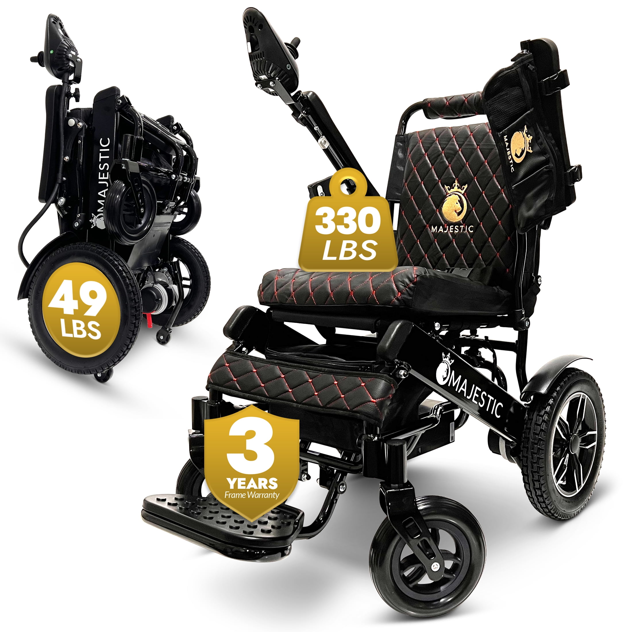 MAJESTIC IQ-8000 New Remote & Joystick Controlled Mobility Aid Lightweight Foldable Electric Wheelchair