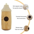 thumbnail image 3 of Generic Wooden Hummingbird House, Sparrow Hummingbird Finch House, Wooden Humming Bird Nest with Hemp Ropes (#A,1pc), 3 of 8
